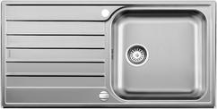 BLANCO LIVIT XL 6 S, Stainless steel Linen, with drain remote control, reversible, 600 mm min. cabinet size