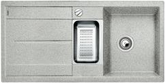BLANCO METRA 6 S, SILGRANIT, greystone, with drain remote control, with accessories, reversible, 600 mm min. cabinet size