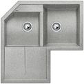 BLANCO METRA 9 E, SILGRANIT, greystone, w/o drain remote control, Bowl right, 900 mm min. cabinet size