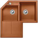 BLANCO METRA 9 E, SILGRANIT, cognac, with drain remote control, Bowl right