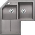 BLANCO METRA 9 E, SILGRANIT, alu metallic, with drain remote control, Bowl right