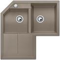 BLANCO METRA 9 E, SILGRANIT, tartufo, with drain remote control, Bowl right