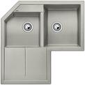 BLANCO METRA 9 E, SILGRANIT, pearl grey, w/o drain remote control, Bowl right, 900 mm min. cabinet size
