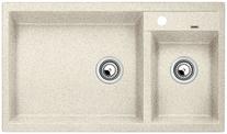 BLANCO METRA 9, SILGRANIT, sand, w/o drain remote control, Bowl left, 900 mm min. cabinet size