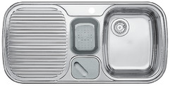 BLANCO MULTI-BOX 6 S, Stainless steel satin polish, incl. plastic colander, Bowl right, 600 mm min. cabinet size