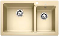 BLANCO NAYA 8, SILGRANIT, champagne, w/o drain remote control, Bowl left, 800 mm min. cabinet size