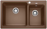 BLANCO NAYA 8, SILGRANIT, nutmeg, w/o drain remote control, Bowl left, 800 mm min. cabinet size