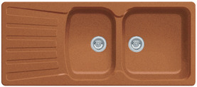BLANCO NOVA 8 S, SILGRANIT, cognac, w/o drain remote control, with siphon, reversible, 800 mm min. cabinet size