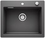 BLANCO PALONA 6, Ceramic PuraPlus, basalt, with drain remote control, w/o bowl layout, 600 mm min. cabinet size