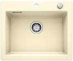BLANCO PALONA 6, Ceramic PuraPlus, vanilla, with drain remote control, w/o bowl layout, 600 mm min. cabinet size
