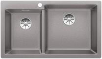 BLANCO PLEON 9, SILGRANIT, alu metallic, w/o drain remote control, Bowl right, 900 mm min. cabinet size