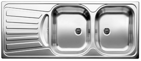 BLANCO PLUS 8 S, Stainless steel brushed finish, w/o drain remote control, reversible, 800 mm min. cabinet size