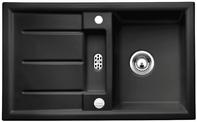 BLANCO PRION 45 S, Ceramic PuraPlus, black, with drain remote control, reversible, 450 mm min. cabinet size