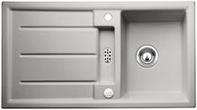 BLANCO PRION 5 S, Ceramic PuraPlus, alu grey, with drain remote control, reversible, 500 mm min. cabinet size