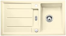 BLANCO PRION 5 S, Ceramic PuraPlus, vanilla, with drain remote control, reversible, 500 mm min. cabinet size