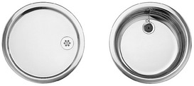 BLANCO RONDOSET, Stainless steel brushed finish, w/o drain remote control, reversible, 450 mm min. cabinet size