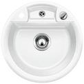 BLANCO RONDO Pro, SILGRANIT until 10-2014, white, with drain remote control, w/o bowl layout, 450 mm min. cabinet size