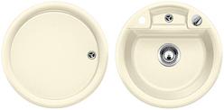 BLANCO RONDO Pro Set, SILGRANIT until 10-2014, jasmine, with drain remote control, w/o bowl layout, 600 mm min. cabinet size