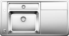 BLANCO STATURA 6 S-IF, Stainless steel satin polish, with drain remote control, w/o accessories, Bowl left, 600 mm min. cabinet size