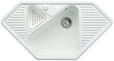 BLANCO STYLE, SILACRON, white, with drain remote control, with colander, Bowl centred, 500 mm min. cabinet size