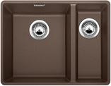 BLANCO SUBLINE 340/160-F, SILGRANIT, coffee, with drain remote control, Bowl left, 600 mm min. cabinet size