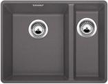 BLANCO SUBLINE 340/160-F, SILGRANIT, rock grey, with drain remote control, Bowl left, 600 mm min. cabinet size