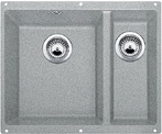 BLANCO SUBLINE 340/160-U, SILGRANIT until 10-2008, greystone, with drain remote control, Bowl left, 600 mm min. cabinet size