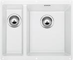 BLANCO SUBLINE 340/160-U, SILGRANIT, white, w/o drain remote control, Bowl right, 600 mm min. cabinet size