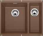 BLANCO SUBLINE 340/160-U, SILGRANIT, nutmeg, with drain remote control, Bowl left, 600 mm min. cabinet size