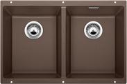 BLANCO SUBLINE 350/350-U, SILGRANIT, coffee, w/o drain remote control, w/o bowl layout, 800 mm min. cabinet size