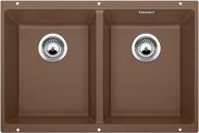 BLANCO SUBLINE 350/350-U, SILGRANIT, nutmeg, w/o drain remote control, w/o bowl layout, 800 mm min. cabinet size