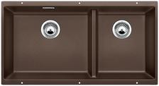 BLANCO SUBLINE 480/320-U, SILGRANIT, coffee, w/o drain remote control, Bowl left, 900 mm min. cabinet size