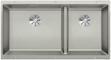 BLANCO SUBLINE 480/320-U, SILGRANIT, pearl grey, w/o drain remote control, Bowl left, 900 mm min. cabinet size