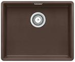 BLANCO SUBLINE 500-F, SILGRANIT, coffee, with drain remote control, w/o bowl layout, 600 mm min. cabinet size