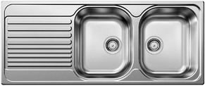BLANCO TIPO 8 S, Stainless steel brushed finish, w/o drain remote control, reversible, 800 mm min. cabinet size