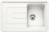 BLANCO TOLON 45 S, Ceramic, crystal white glossy, w/o drain remote control, Bowl right, 450 mm min. cabinet size