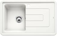 BLANCO TOLON 45 S, Ceramic, crystal white glossy, w/o drain remote control, Bowl left, 450 mm min. cabinet size