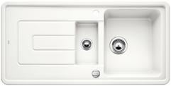BLANCO TOLON 6 S, Ceramic, crystal white glossy, with drain remote control, reversible, 600 mm min. cabinet size