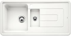 BLANCO TOLON 6 S, Ceramic, crystal white glossy, w/o drain remote control, Bowl left, 600 mm min. cabinet size