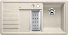 BLANCO TRISONA 6 S, SILGRANIT until 10-2008, sand, with drain remote control, with accessories, Bowl left, 600 mm min. cabinet size