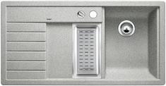 BLANCO TRISONA 6 S, SILGRANIT until 10-2008, greystone, with drain remote control, with accessories, Bowl left, 600 mm min. cabinet size
