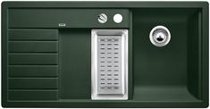 BLANCO TRISONA 6 S, SILGRANIT, green, with drain remote control, with accessories, Bowl left, 600 mm min. cabinet size