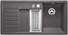 BLANCO TRISONA 6 S, SILGRANIT, rock grey, with drain remote control, with accessories, Bowl left, 600 mm min. cabinet size