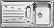 BLANCO VIVA 5 S, Stainless steel brushed finish, with drain remote control, with colander, reversible, 500 mm min. cabinet size