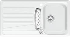 BLANCO VIVA 5 S, SILGRANIT until 10-2014, white, with drain remote control, with stainless steel colander, reversible, 500 mm min. cabinet size
