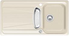 BLANCO VIVA 5 S, SILGRANIT until 10-2014, jasmine, with drain remote control, with stainless steel colander, reversible, 500 mm min. cabinet size