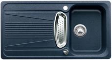 BLANCO VIVA 5 S, SILGRANIT until 10-2014, night blue, with drain remote control, with stainless steel colander, reversible, 500 mm min. cabinet size