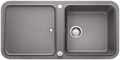 BLANCO YOVA XL 6 S, SILGRANIT, alu metallic, with drain remote control, with accessories, reversible, 600 mm min. cabinet size