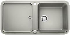 BLANCO YOVA XL 6 S, SILGRANIT, pearl grey, with drain remote control, with accessories, reversible, 600 mm min. cabinet size