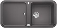 BLANCO YOVA XL 6 S, SILGRANIT, rock grey, with drain remote control, with accessories, reversible, 600 mm min. cabinet size